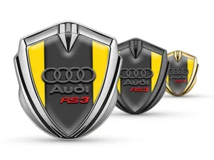 Audi Emblema Silicone Badge Disegno Lussuoso Bordo Lega